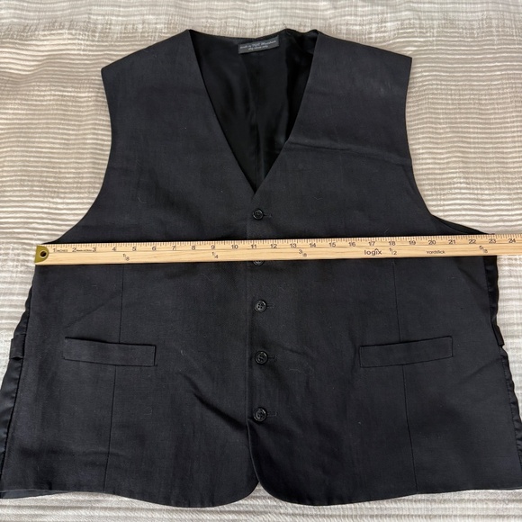 BACHRACH VEST BUTTON FRONT RIBBON TIE BACK VINTAGE WEDDING GUEST HOLIDAY MEN 48R - Picture 11 of 13